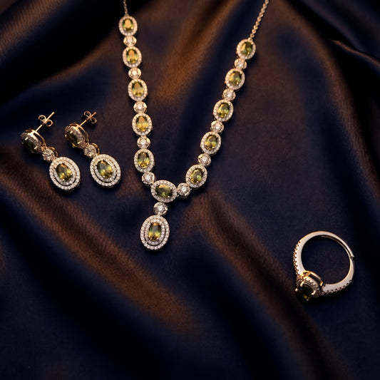 Emerald Halo Set